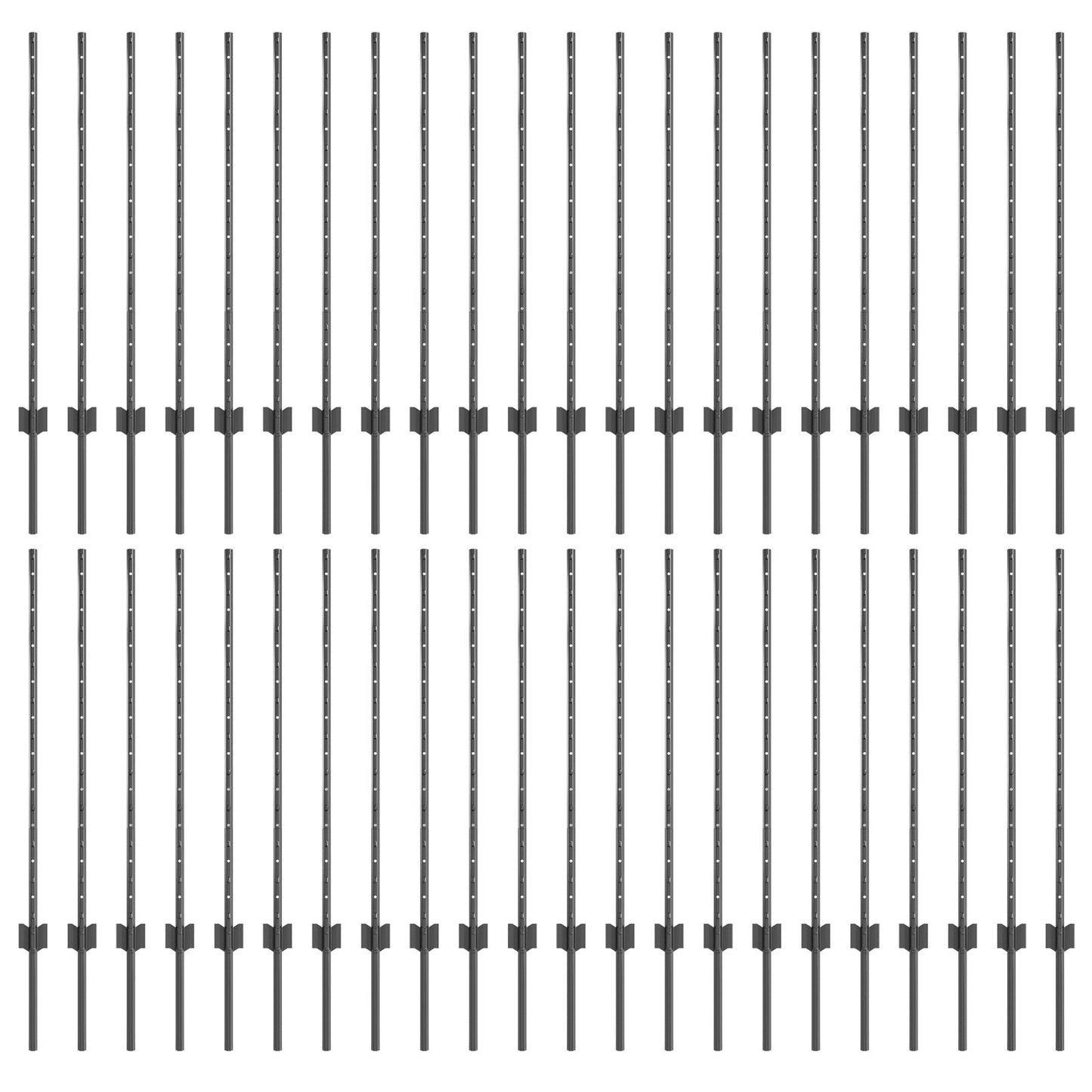 hekposten 88 stuks U-kanaal Grijs 140 cm Staal