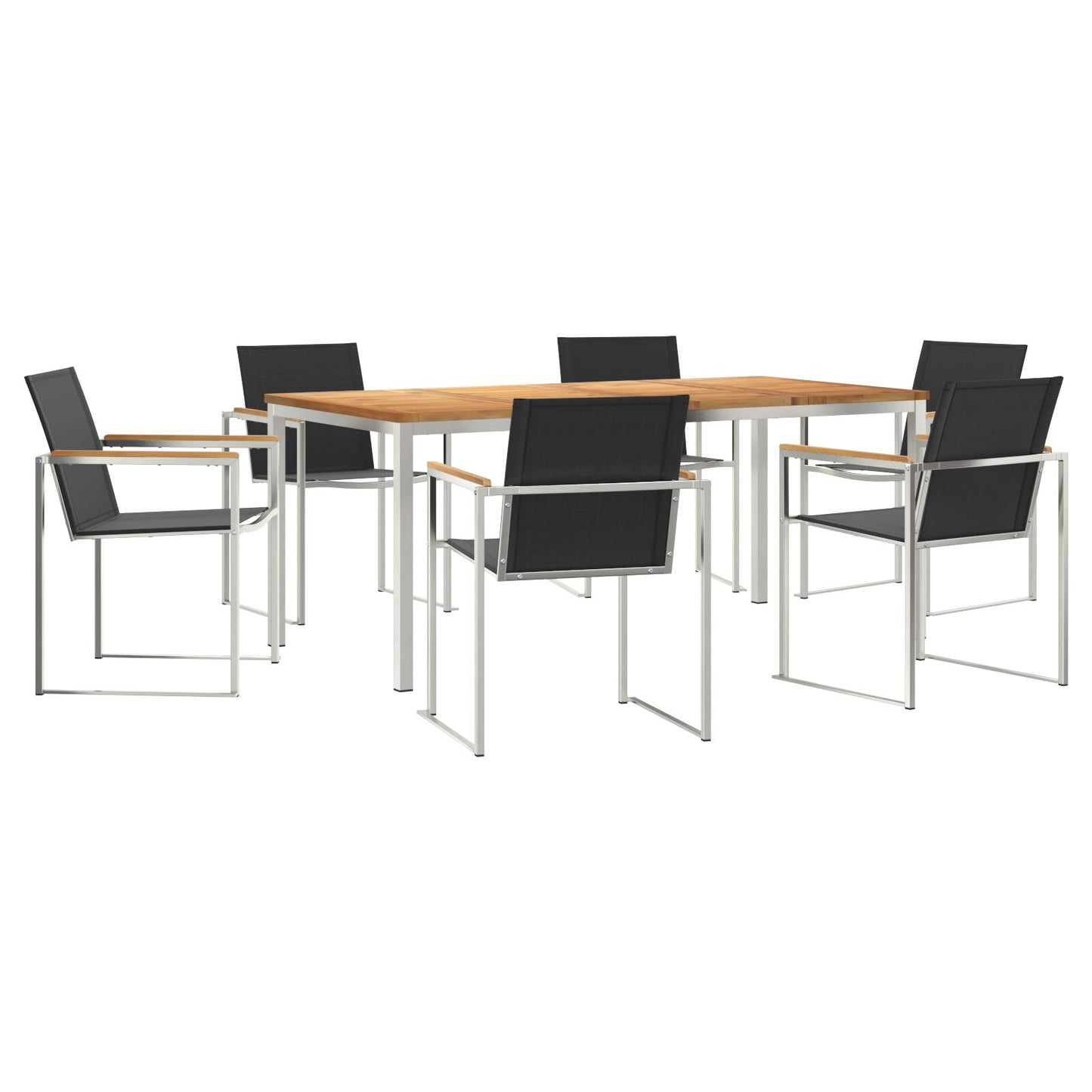 7 Delige Tuin Eetset Massief Hout Teak, vidaXL Buiten Eettafel 180x90x75 cm Massief Hout Teak