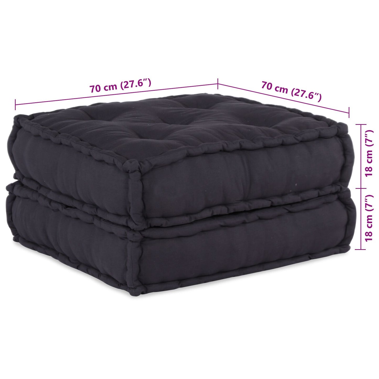 Modulaire Poefjes 2 Stuks Antraciet Stof Anthraciet 70 x 70 x 36 cm 2x lounge