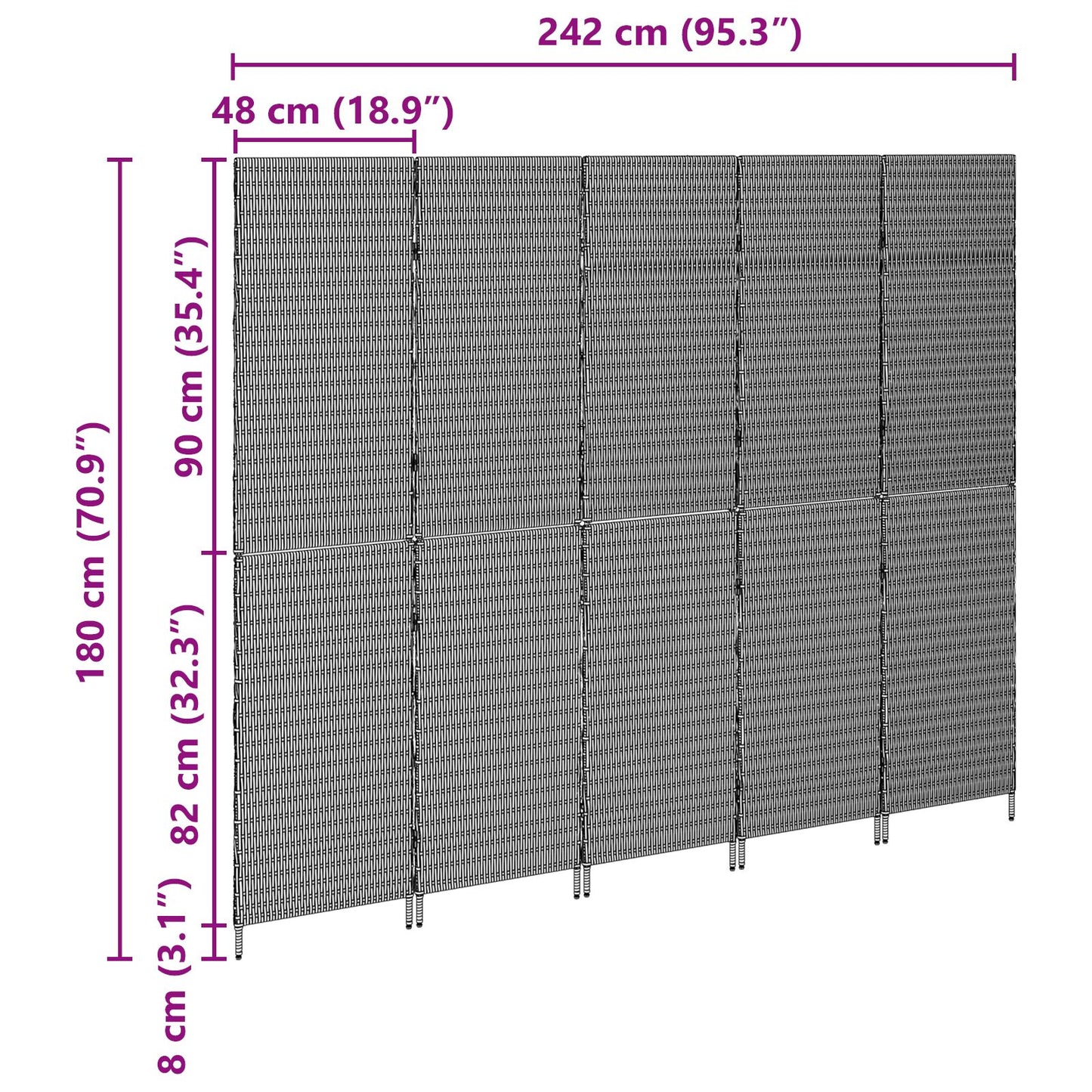 Kamerschermen Hout Groot Opvouwbaar Kamerscherm 180 cm Beige 5 panelen