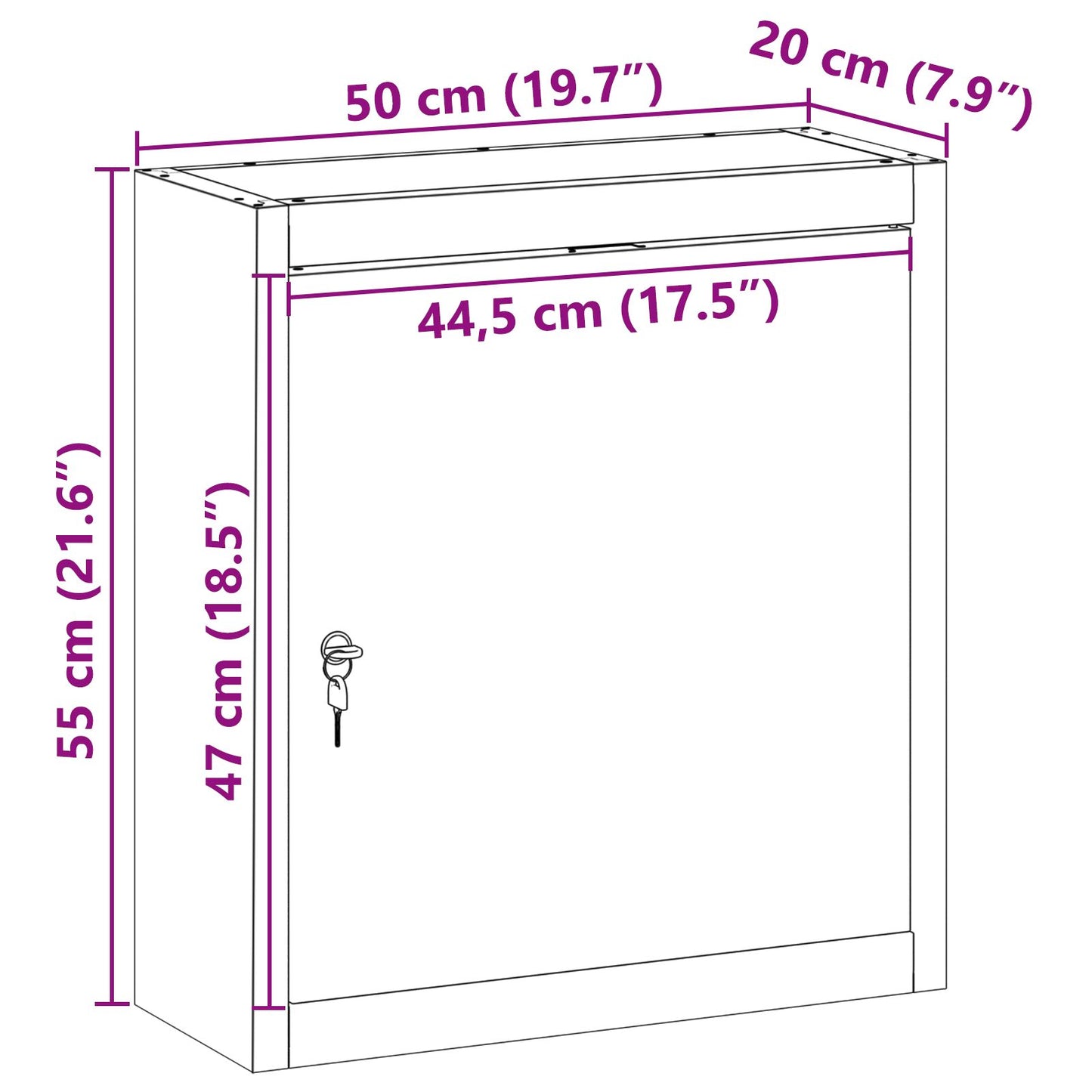 Gereedschapskast Muurbevestigd 50X20X55 Cm Staal 50 cm Rood en grijs Wandkast
