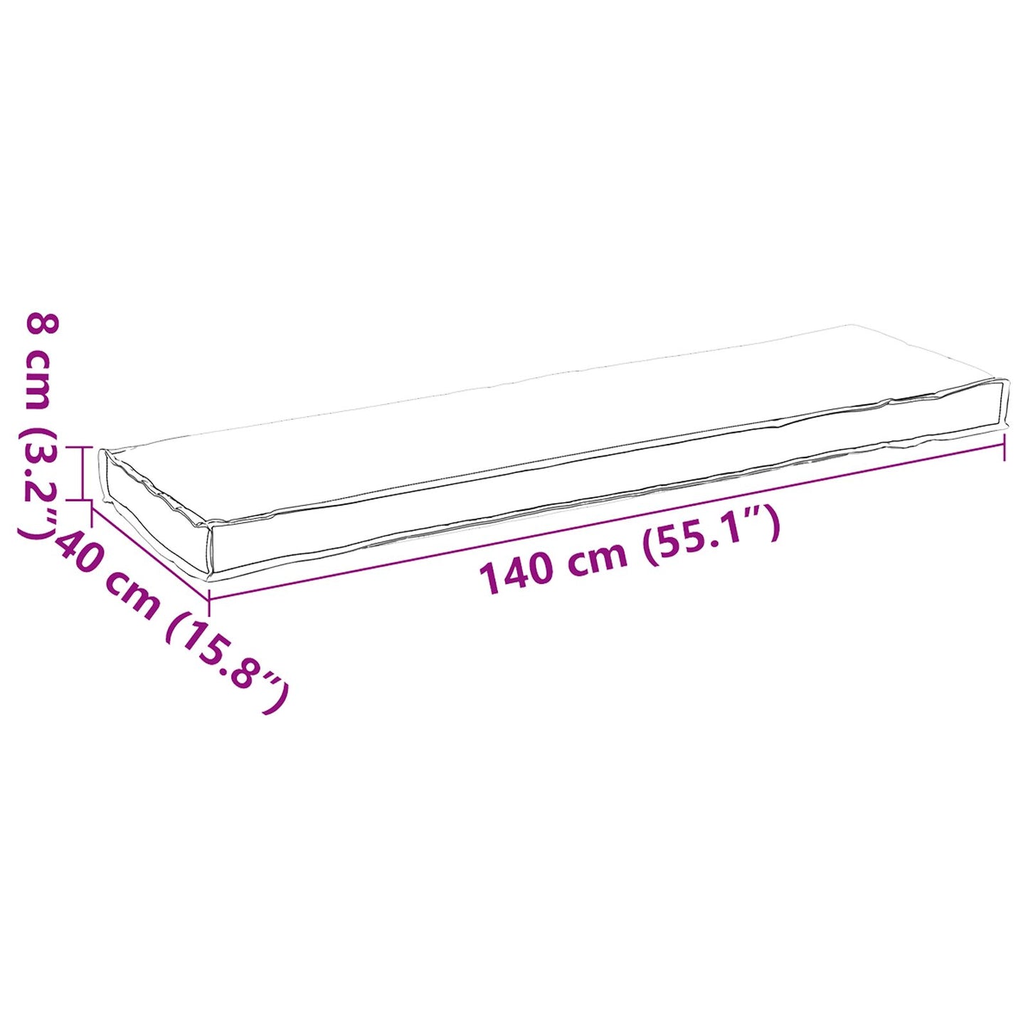 Buiten Kussen Polyester 140 Cm Lang Duurzaam Taupe