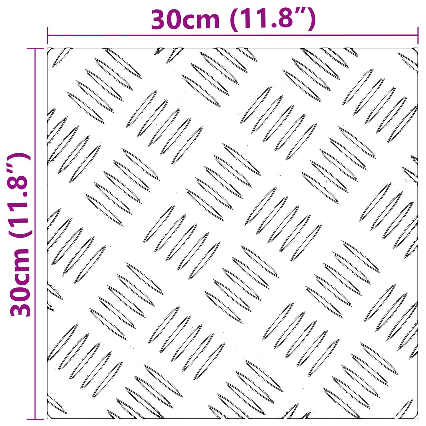 Aluminium Checker Platen 4 Stuks Anti-Slip 30X30 Cm 30 x 30 x 0.3 cm Vierkant
