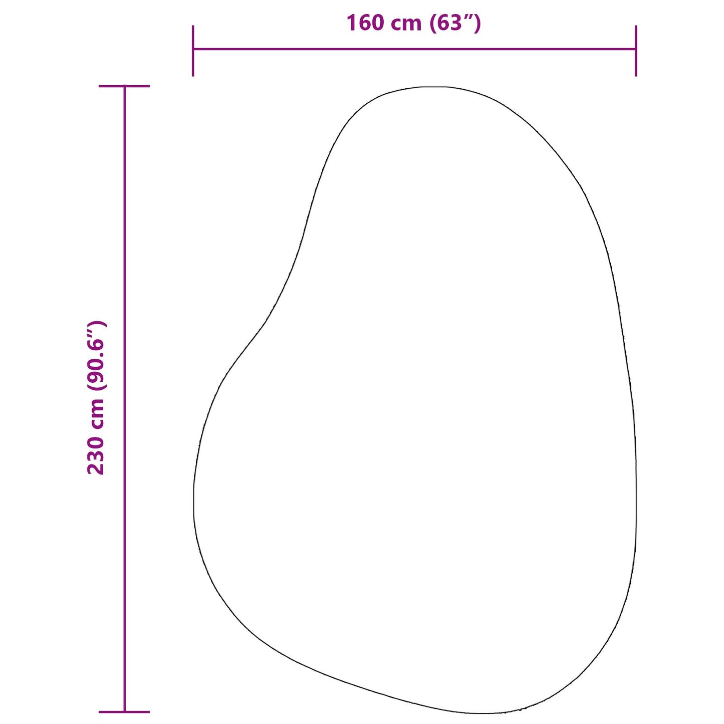 Vloerkleed ""Huarte"" Kort Pool Zacht En Wasbaar Grijs 160 x 230 cm Ovaal-Golfrand