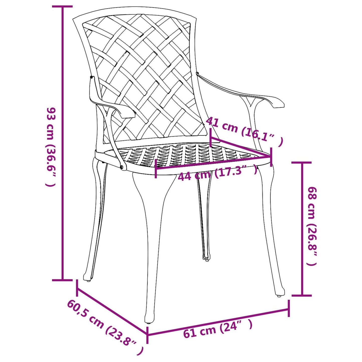 Tuinstoelen Stapelbaar 4 Stuks Groene Gietaluminium