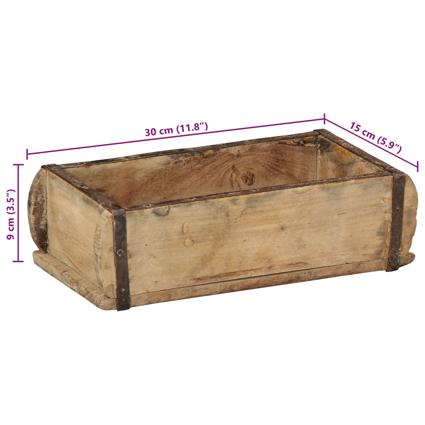 Dienbladen 4 Stuks Massief Hout Gerecycled 30 x 15 x 9 cm