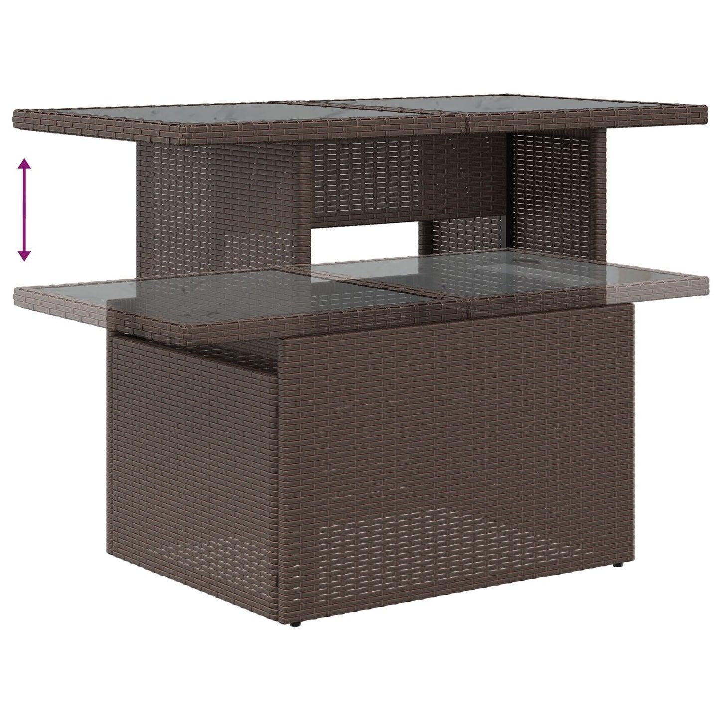 7-Delige Tuin Sofa Set Met Kussens Bruin Poly Rattan