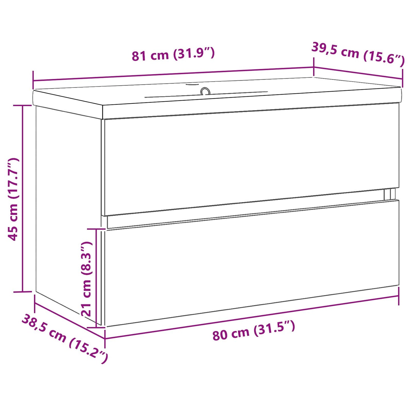 Wastafelkast Met Ingebouwde Wastafel Zwart Eiken Engineered Hout, Wastafelkast Zwart Eiken 80X38.5X45 Cm Engineered Hout