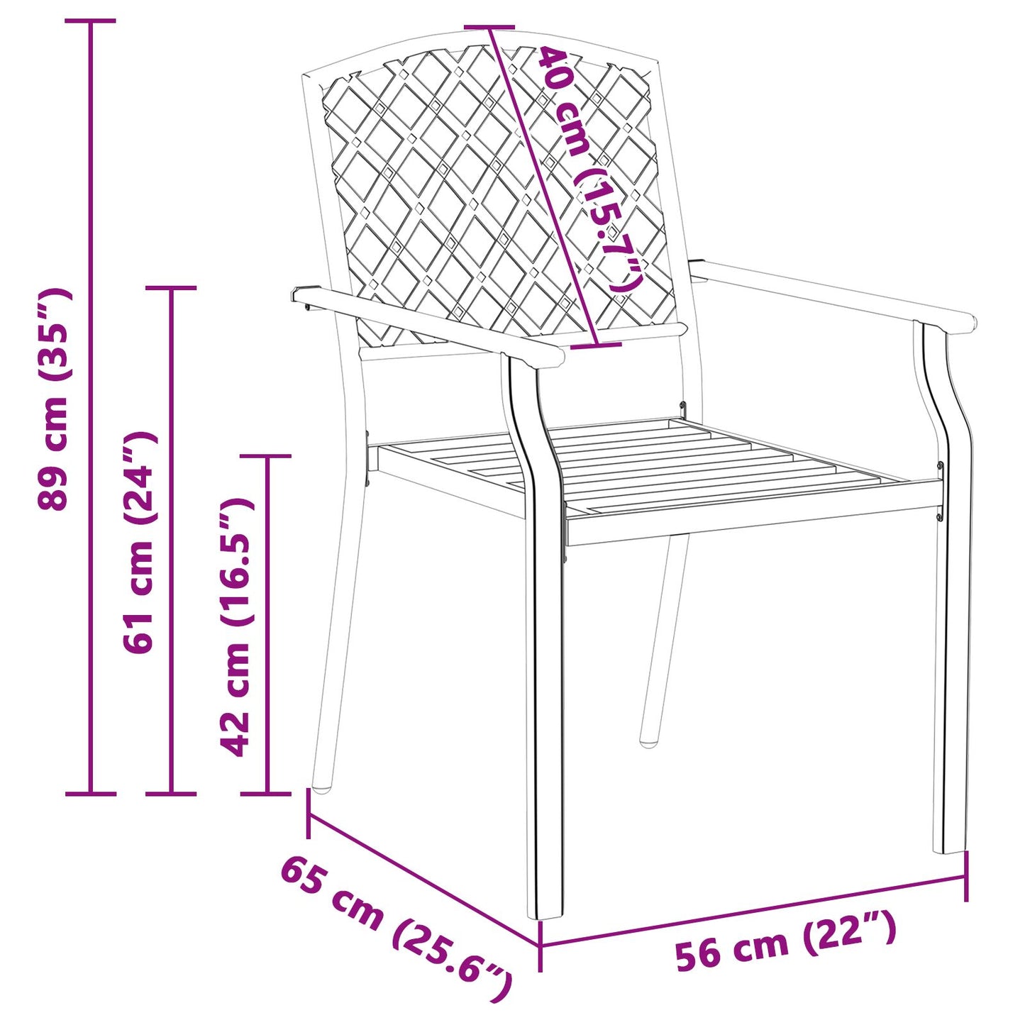 Tuinstoelen 4 Stuks Stapelbaar Antraciet Staal