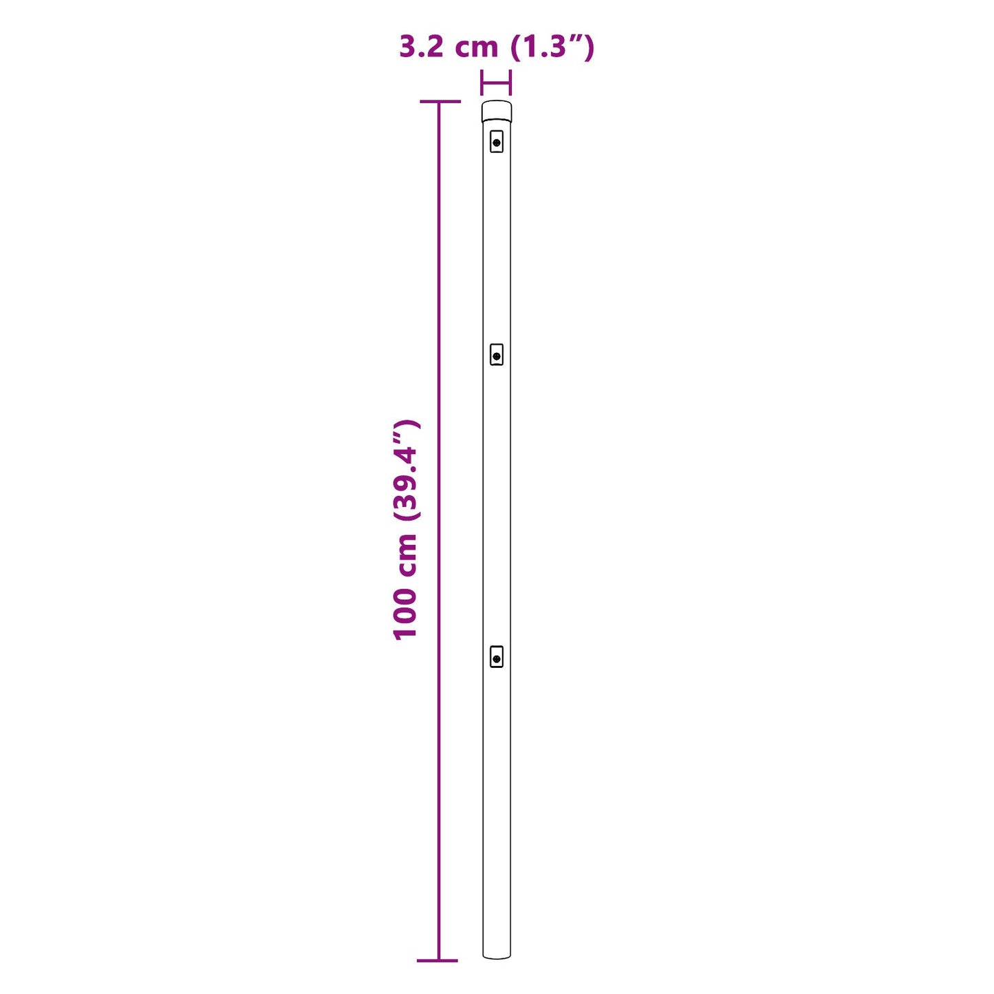 Hekpalen 26 Stuks Ø32 Mm Gegalvaniseerd Staal 100 cm 26x paal