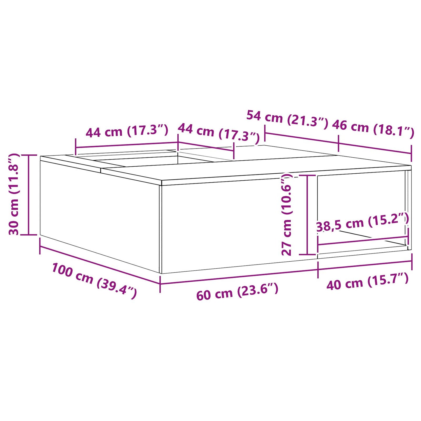 Vuurkorf Met Houtopslag 100X100X30 Cm Weerbestendig Staal Verweerd staal/Bruin