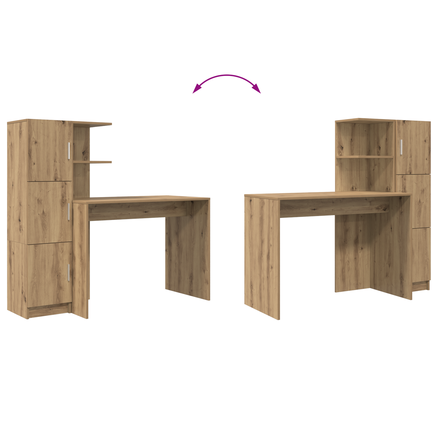 Bureau met Opbergfunctie in Artisan Eiken Gelaagd Hout