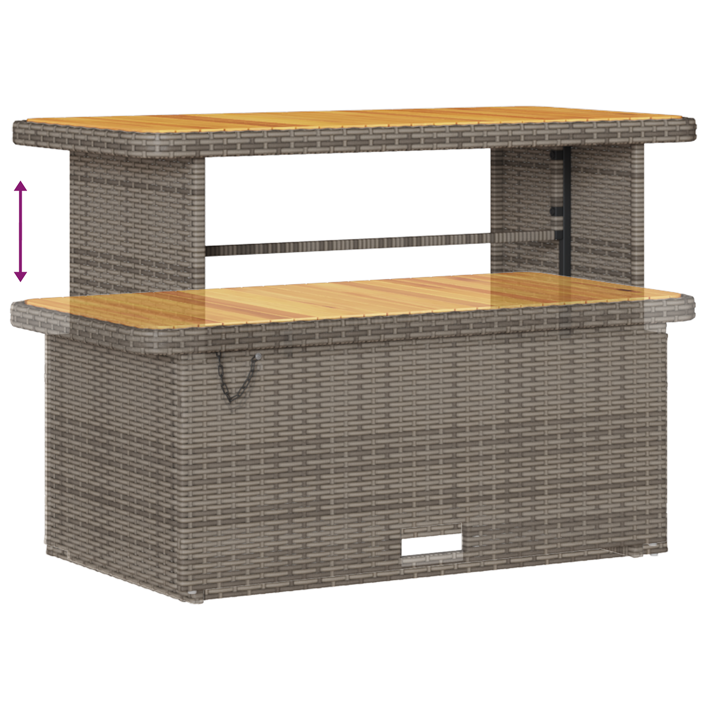 10-delige Tuinbankenset met kussens poly rattan acacia grijs