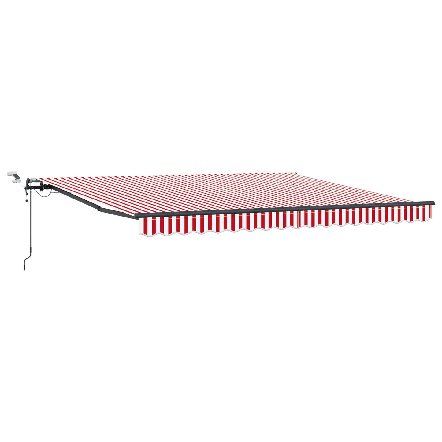 Automatische Inklapbare Luifel met LED Rood en Wit Streep 400x300 cm
