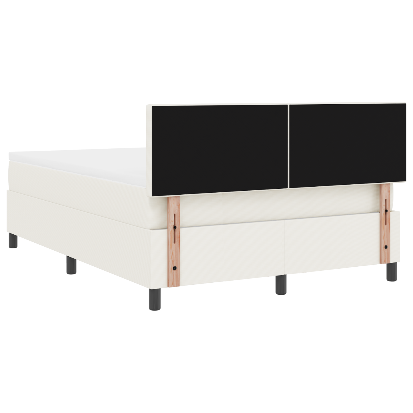 Boxspringbed met Matras en LED Crème 160x200 cm Corduroy Stof