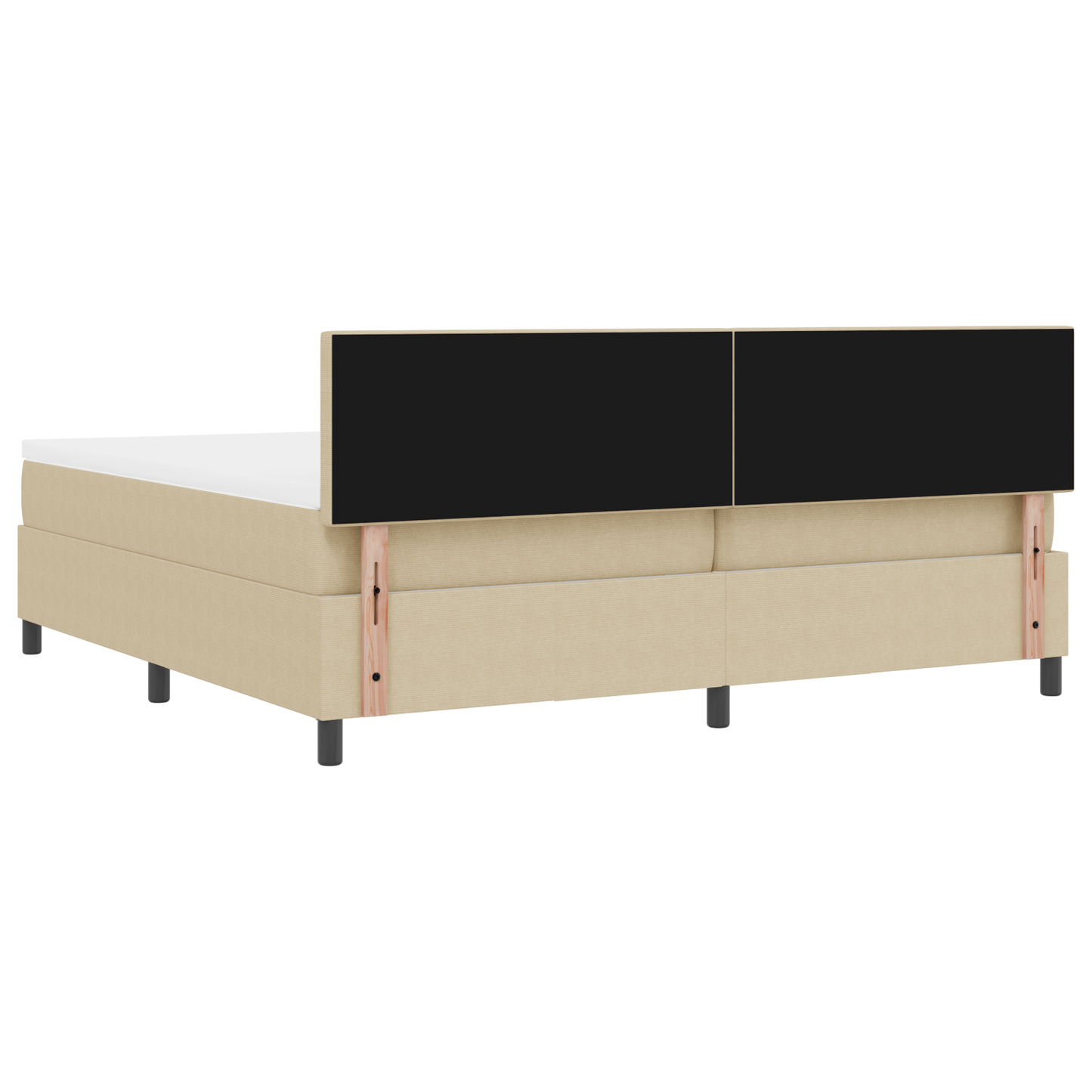 Boxspringbed met Matras & LED Verlichting Groen Grijs 200x200 cm Katoen