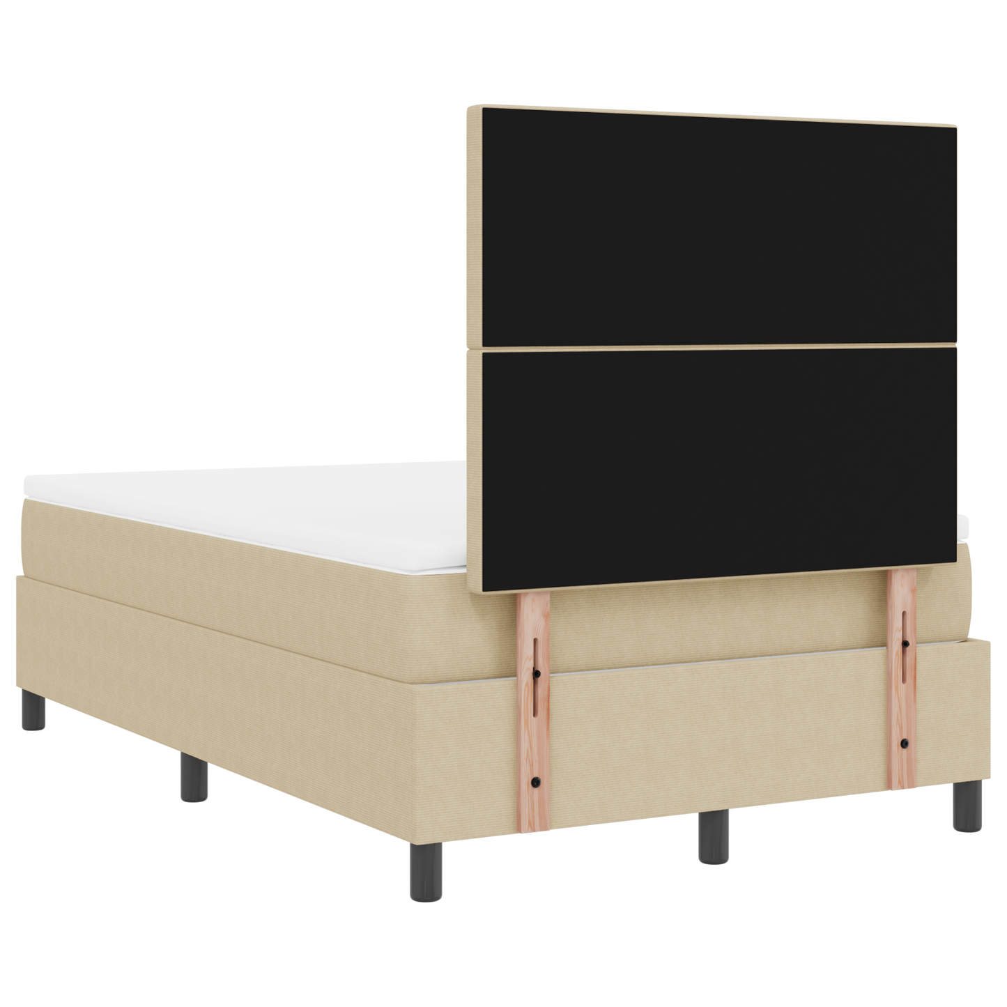 Boxspring Bed met Matras & LED Licht Groen Grijs Kleine Dubbele Corduroy Stoffen