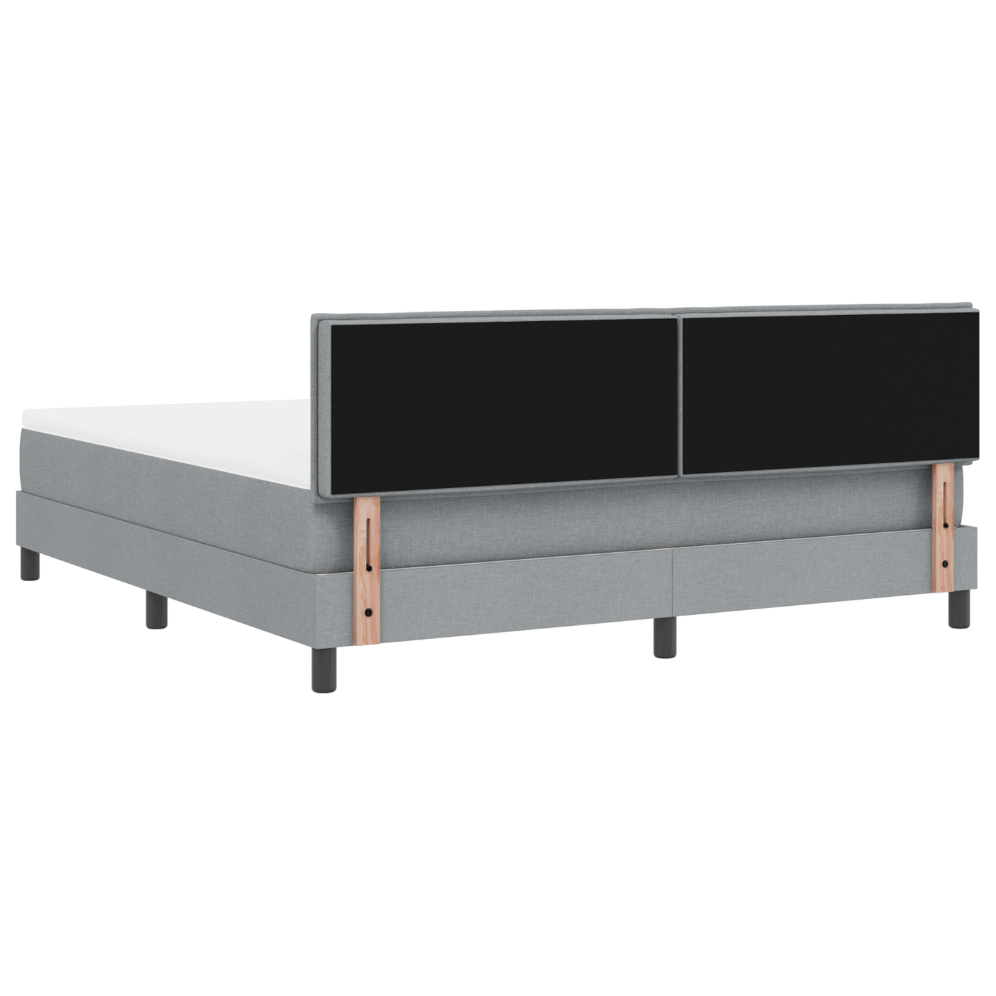 Boxspringbed met Matras & LED Licht Grijs 180x200 cm Stof