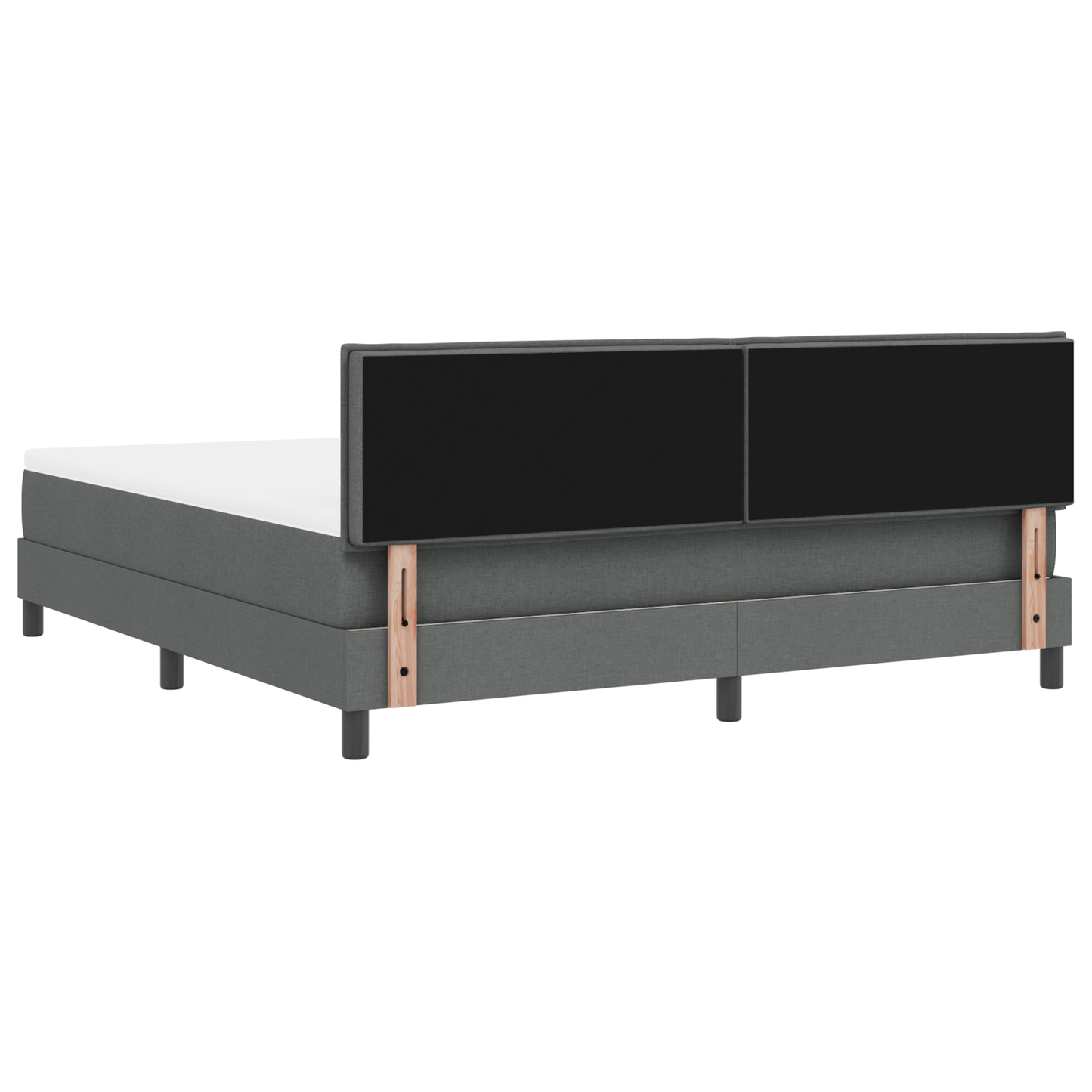 Boxspring Bed met Matras & LED Donkergrijs 180x200 cm Stof