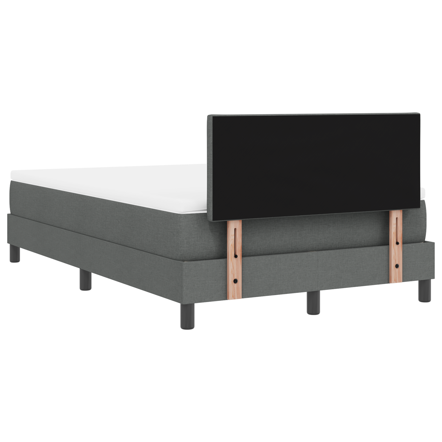 Boxspringbed met Matras & LED Donkergrijs 120x200 cm Stof