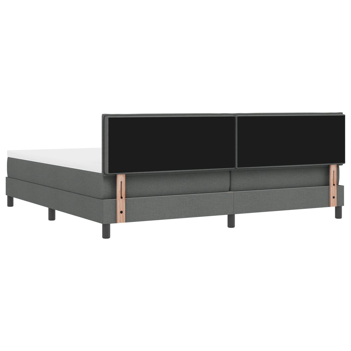 Boxspringbed met Matras & LED Donkergrijs 200x200 cm Stof