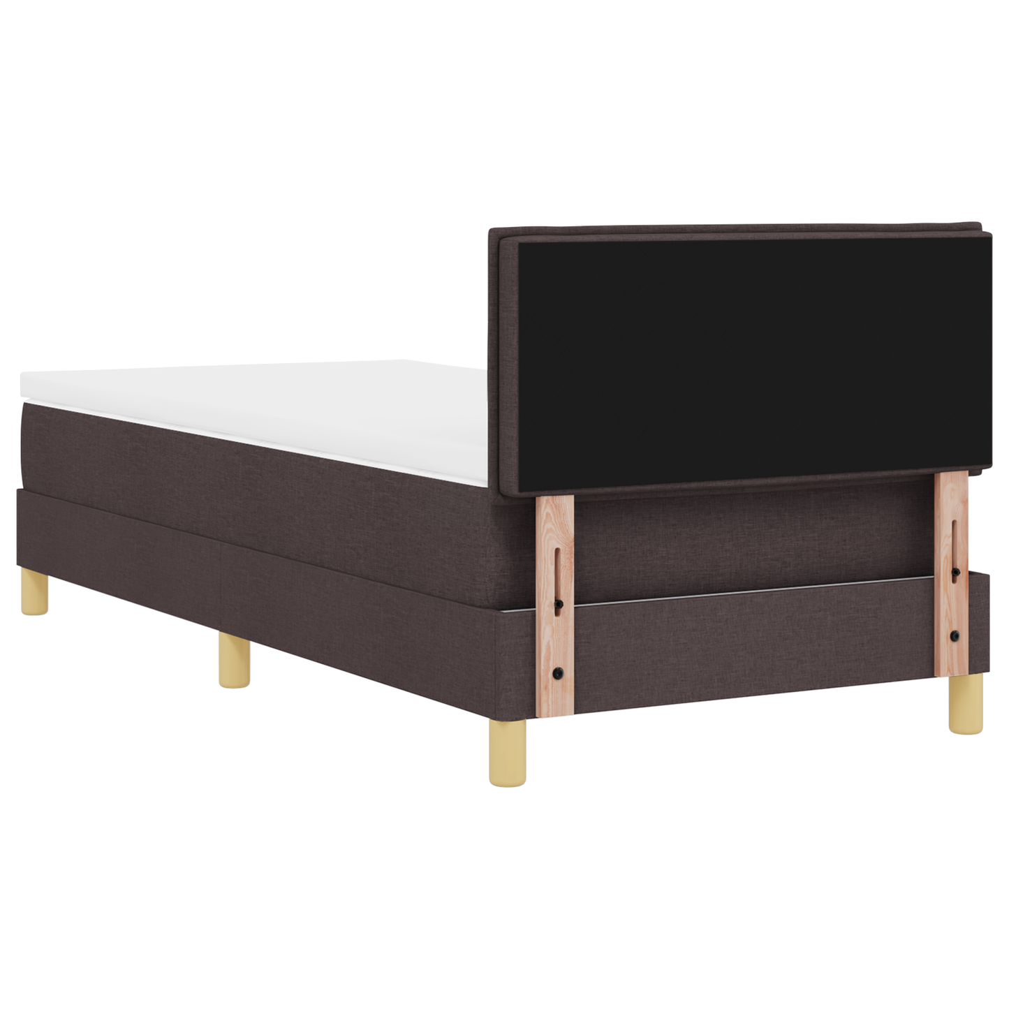 Boxspringbed met matras en LED stof donkerbruin 90x200 cm