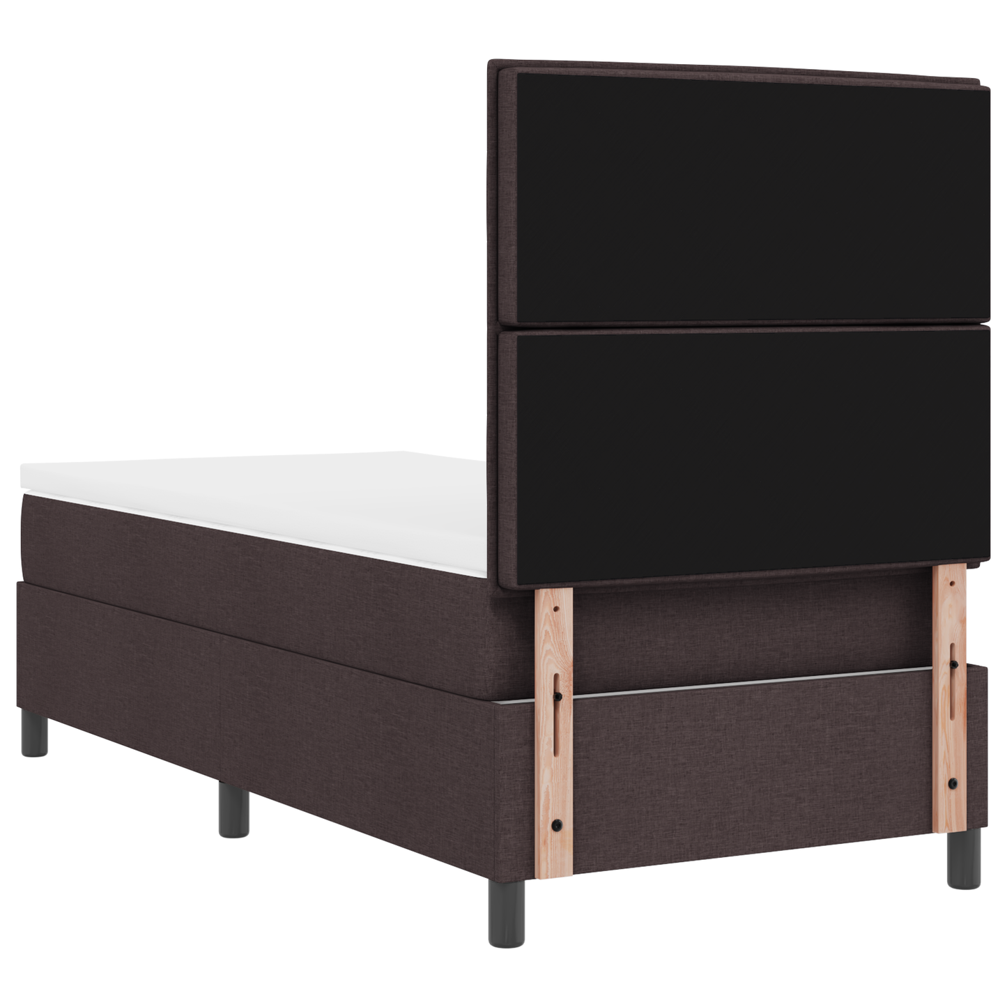 Boxspringbed met matras en LED stof donkerbruin 90x200 cm