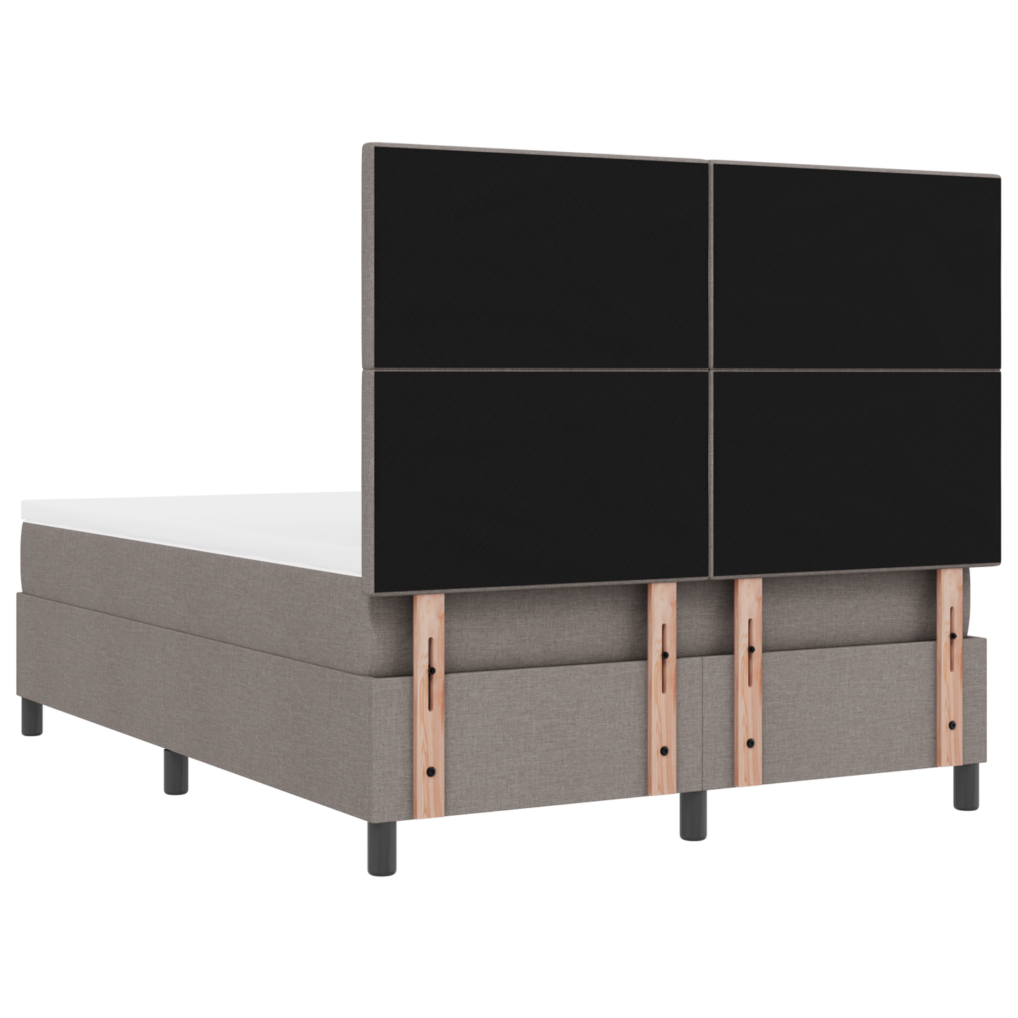 Boxspringbed met matras en LED stof taupe 160x200 cm