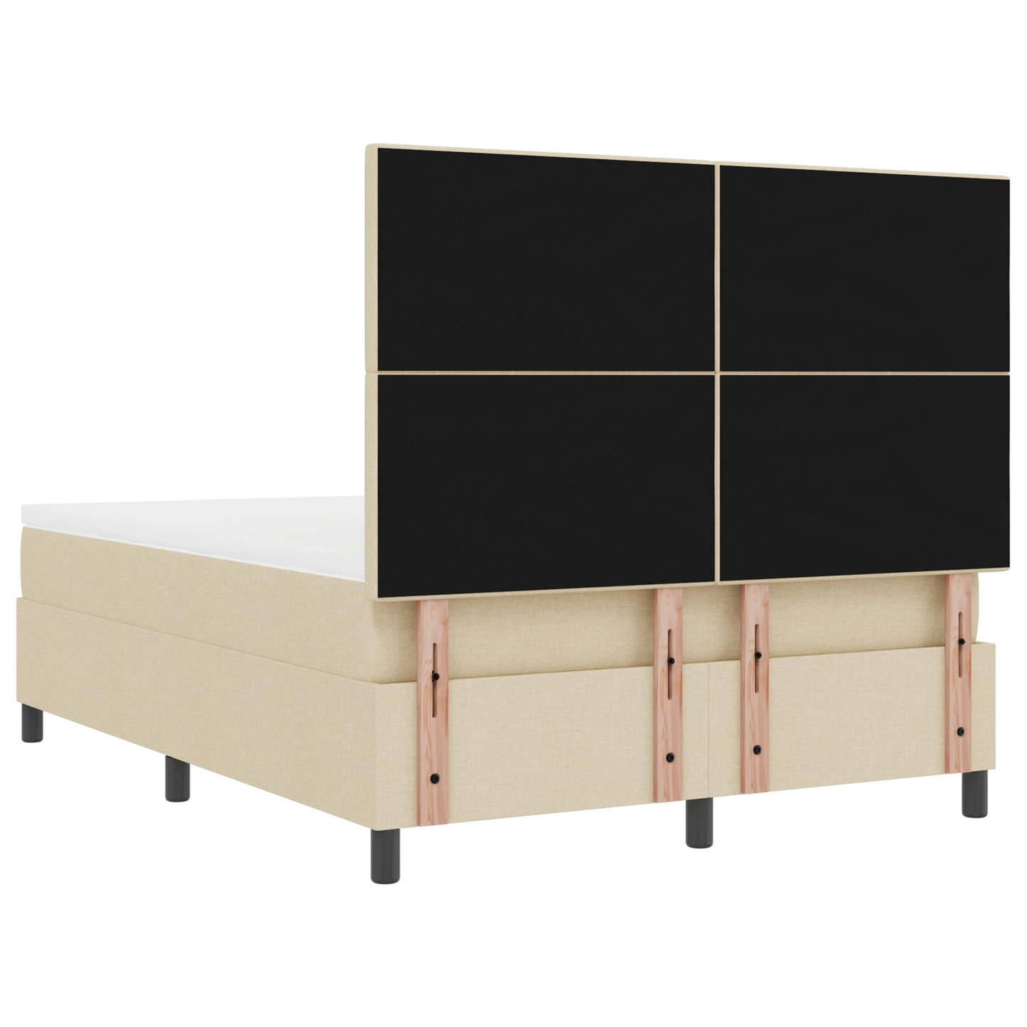 Boxspringbed met matras en LED stof crèmekleurig 160x200 cm
