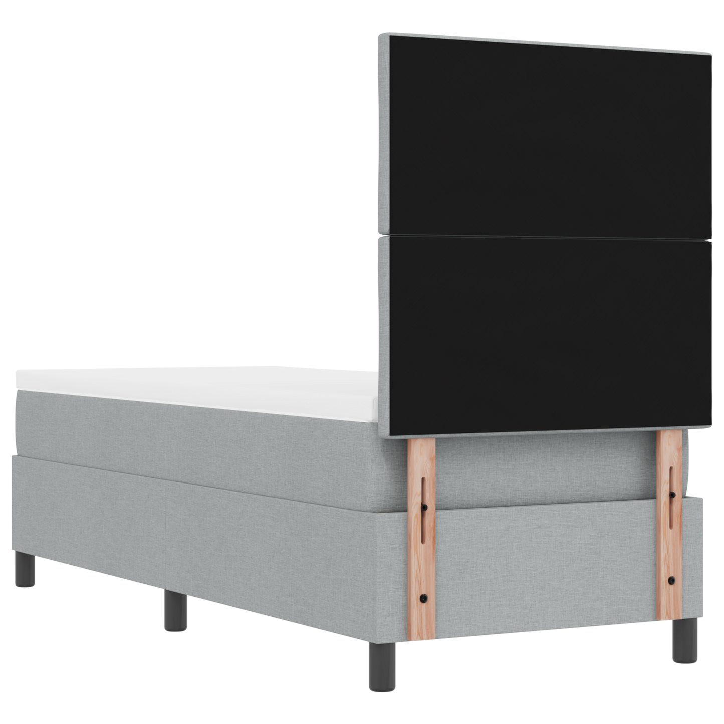 Boxspringbed met Matras & LED Licht Grijs 80x200 cm Stof