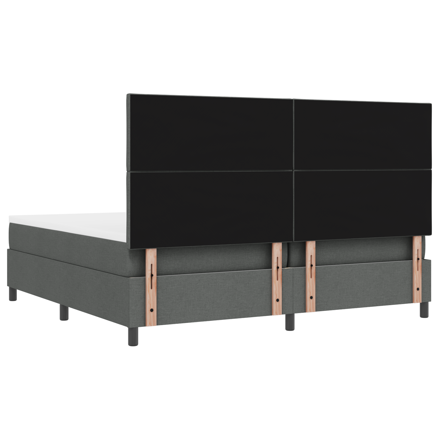 Boxspring Bed met Matras & LED Donkergrijs 200x200 cm Stof