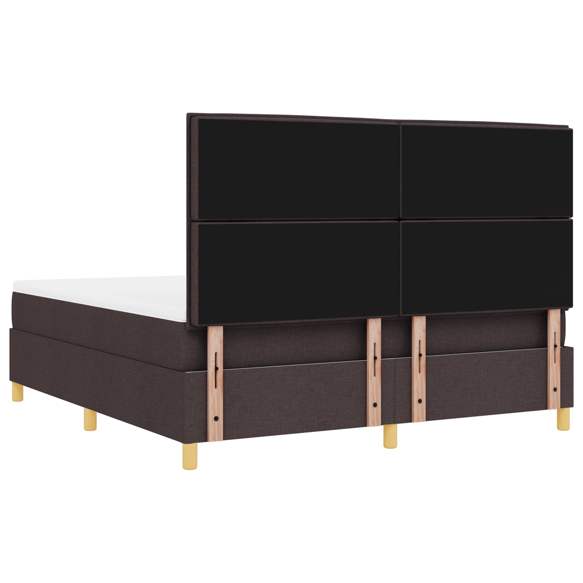 Boxspringbed met matras en LED stof donkerbruin 180x200 cm