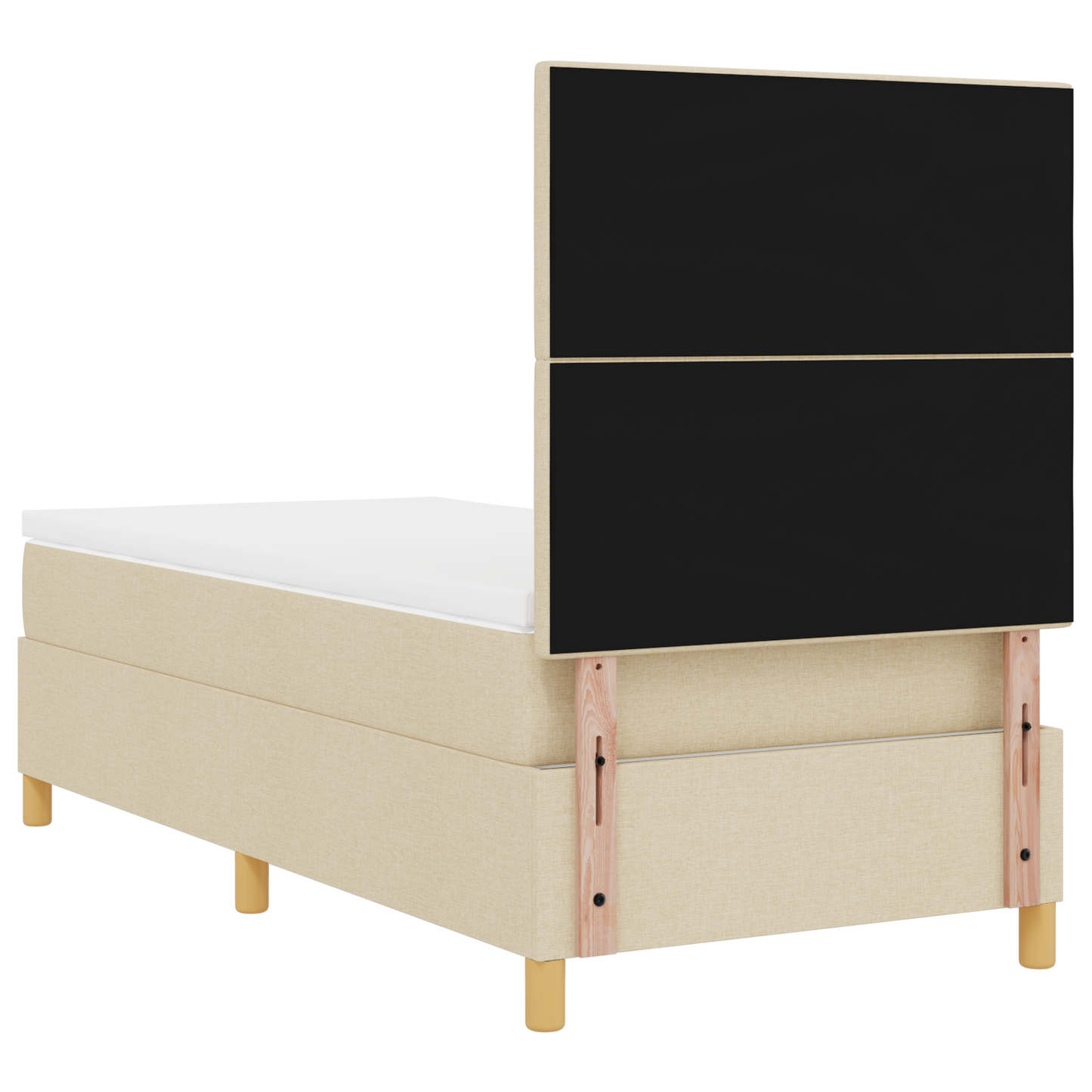 Boxspringbed met matras en LED stof crèmekleurig 90x190 cm