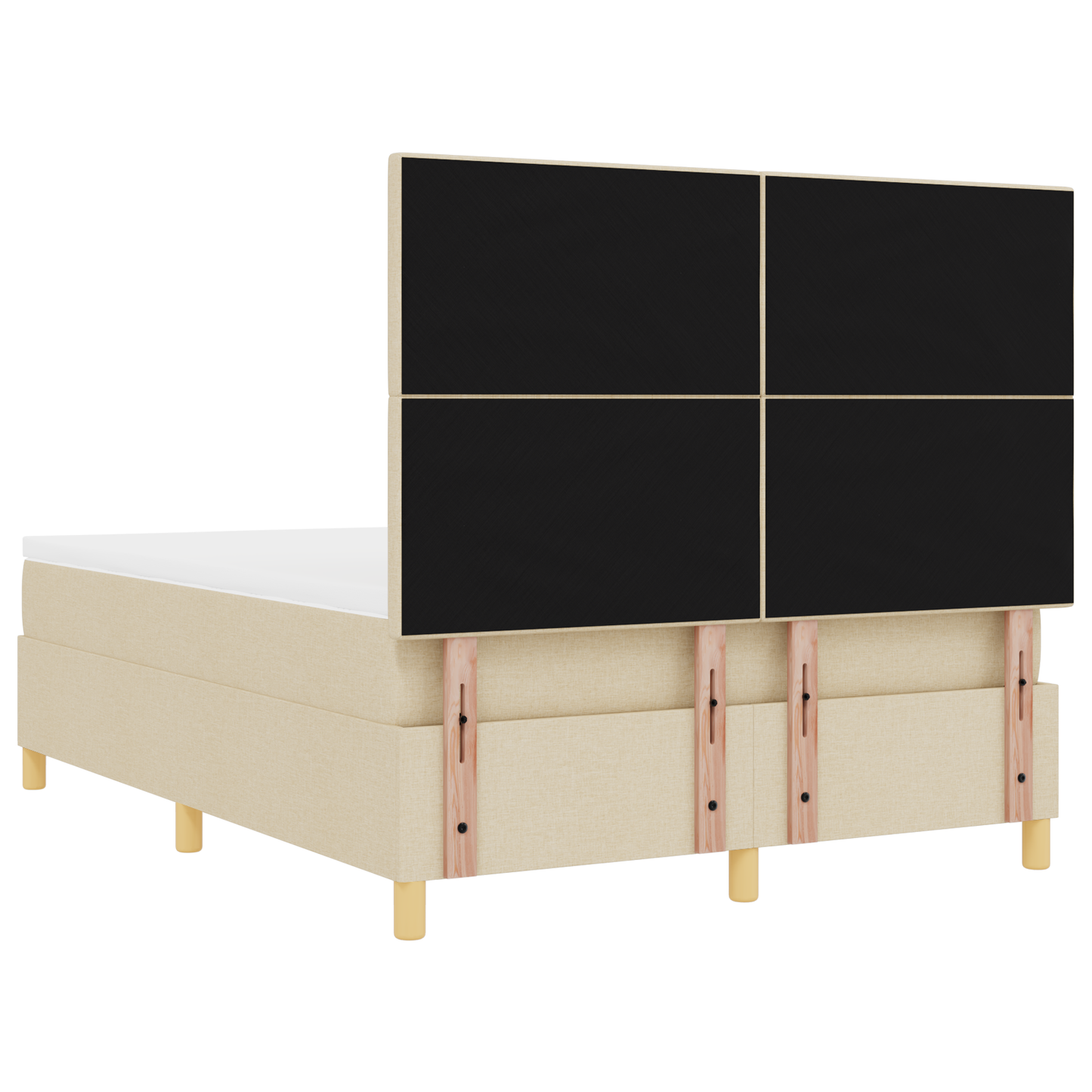 Boxspringbed met matras en LED stof crèmekleurig 140x190 cm