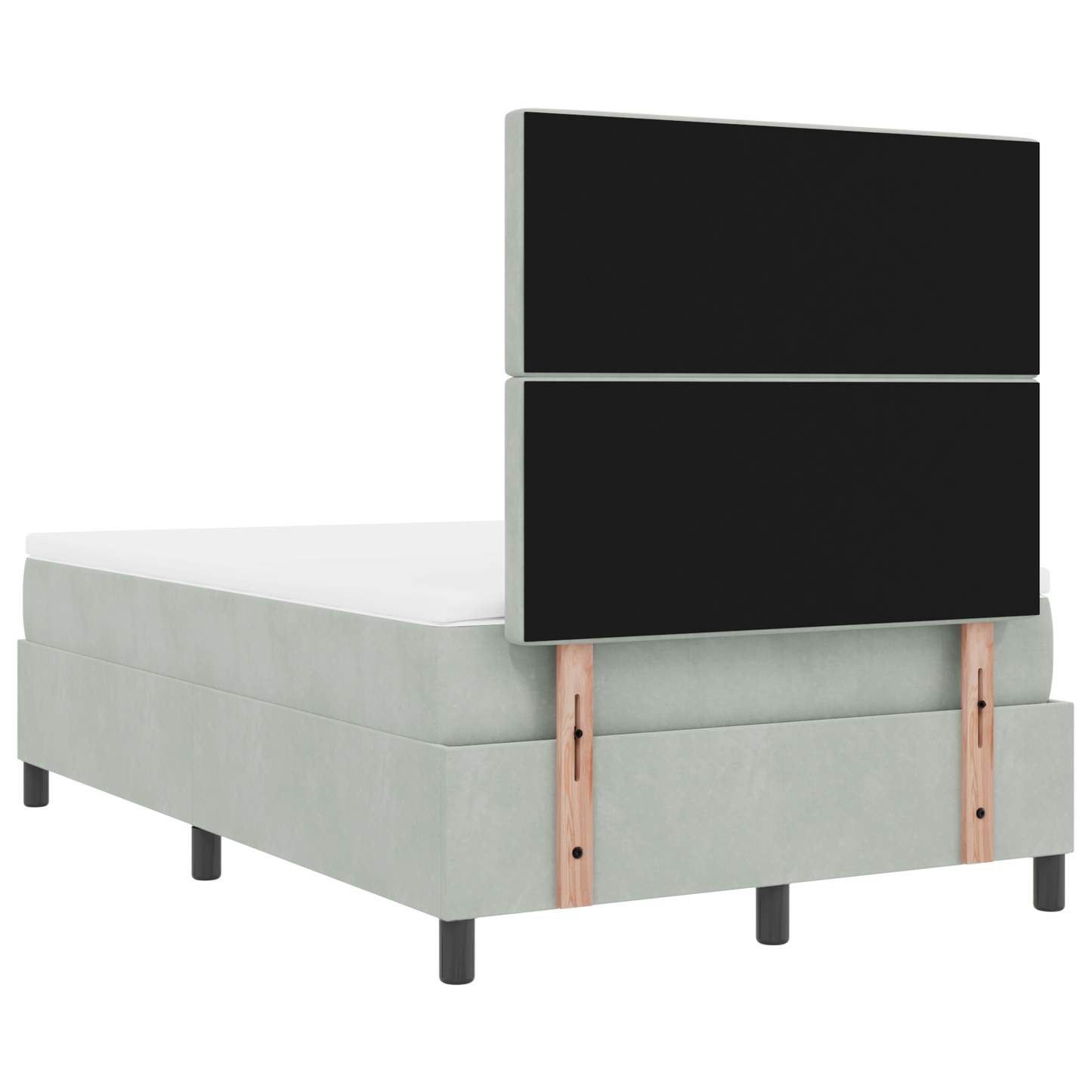 Boxspringbed met matras en LED fluweel lichtgrijs 120x190 cm