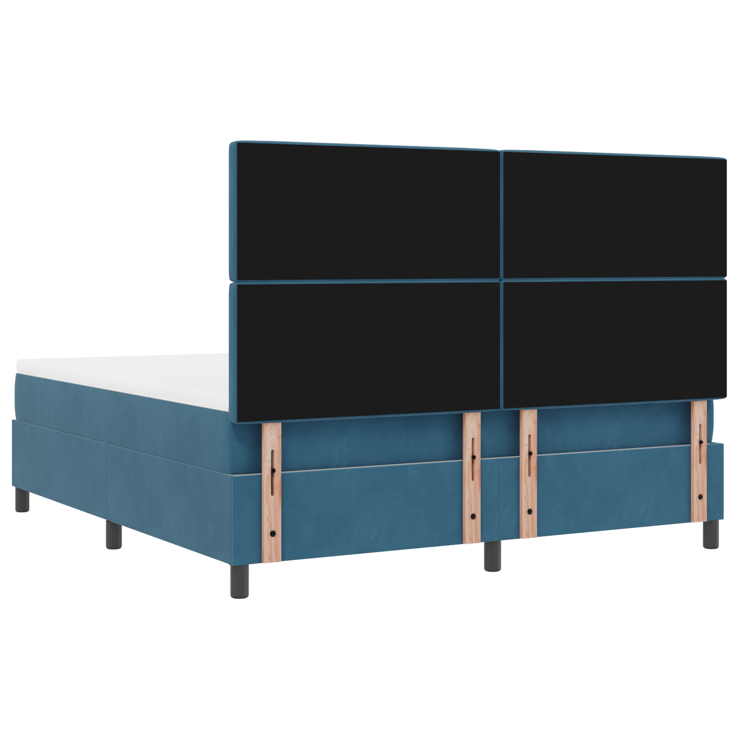 Boxspringbed met matras en LED fluweel donkerblauw 180x200 cm