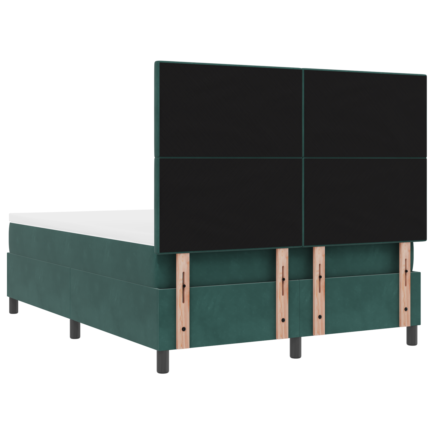 Boxspringbed met matras en LED fluweel donkergroen 140x190 cm