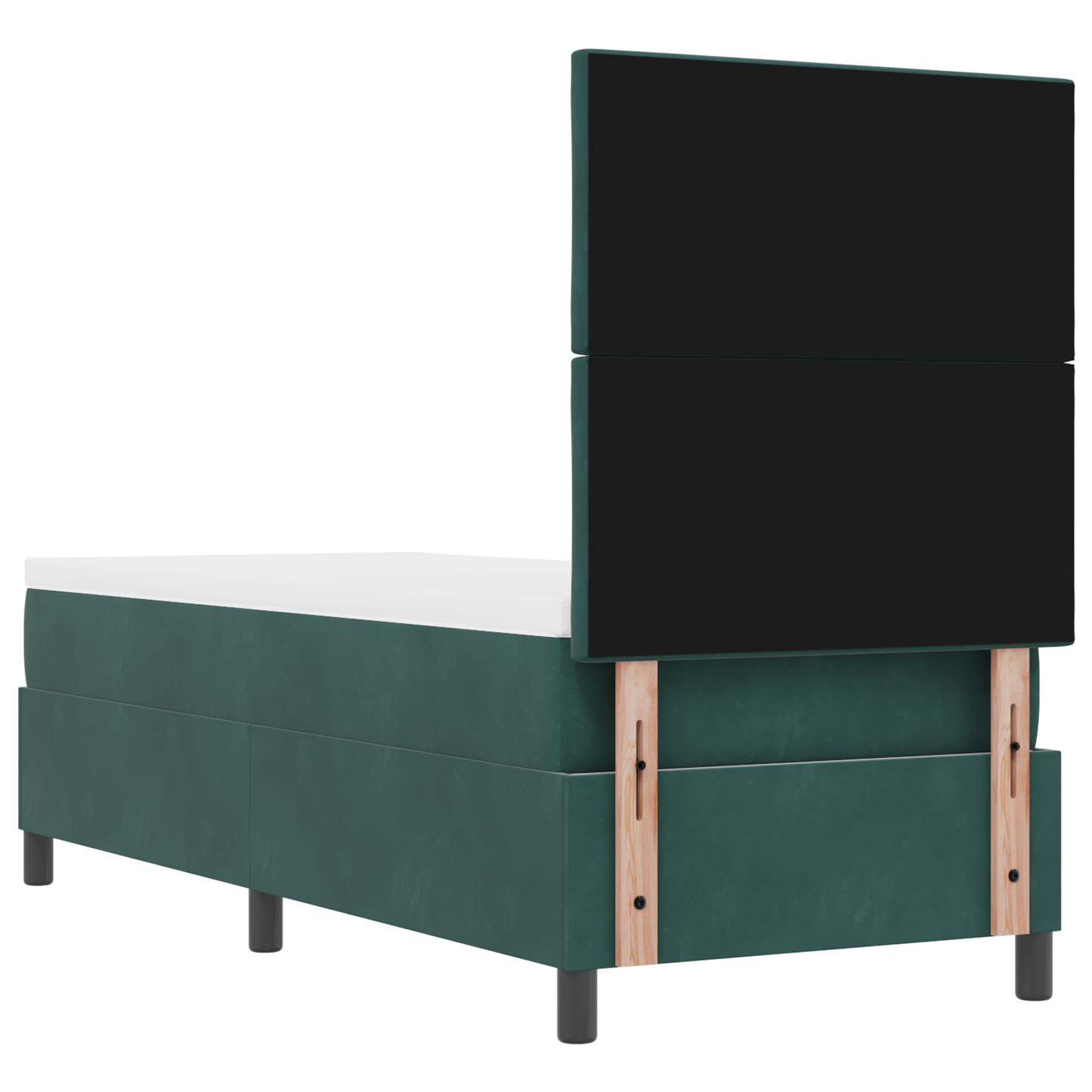 boxspringbed met matras en LED fluweel donkergroen 80x200 cm