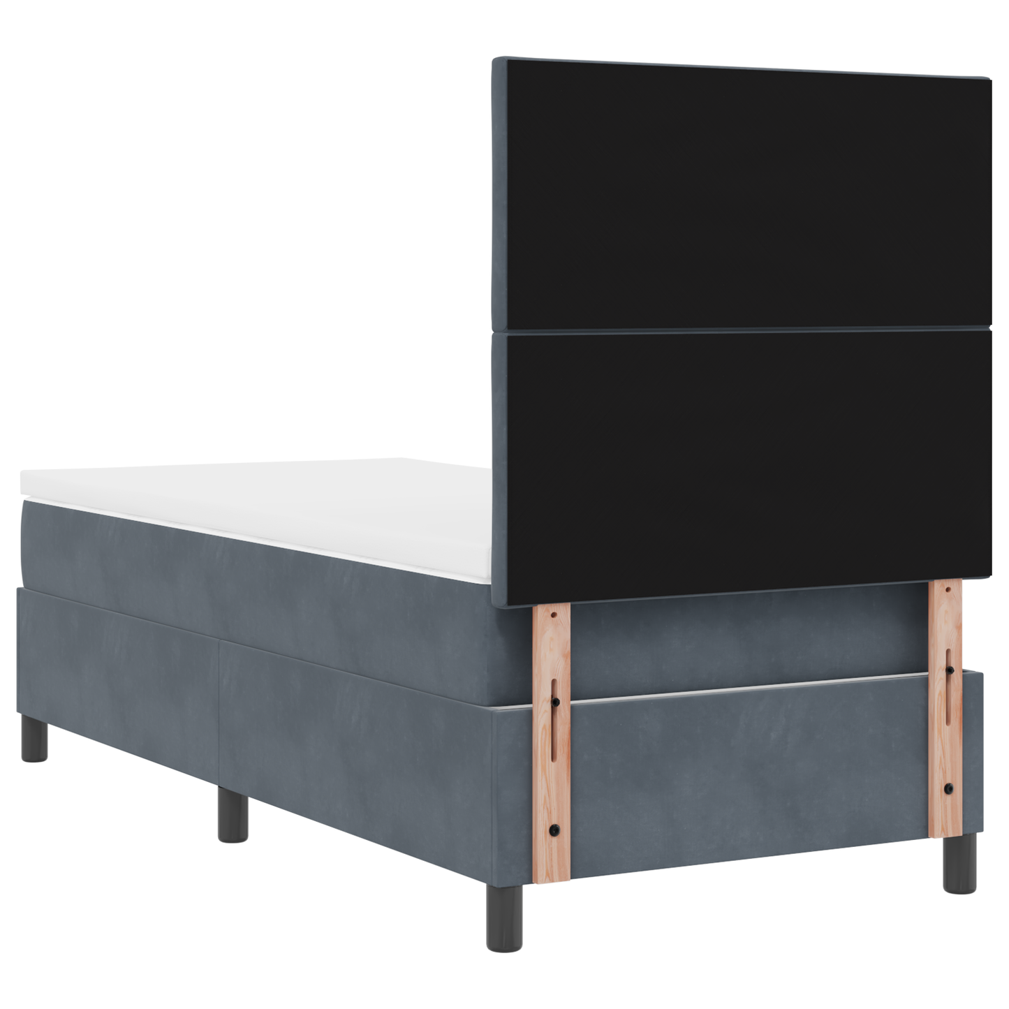 Boxspringbed met matras en LED fluweel donkergrijs 90x200 cm