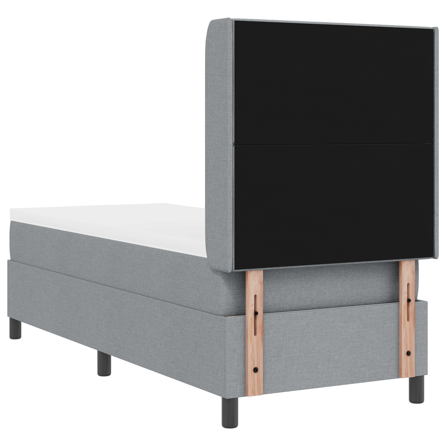 Boxspringbed met matras en LED stof lichtgrijs 80x200 cm