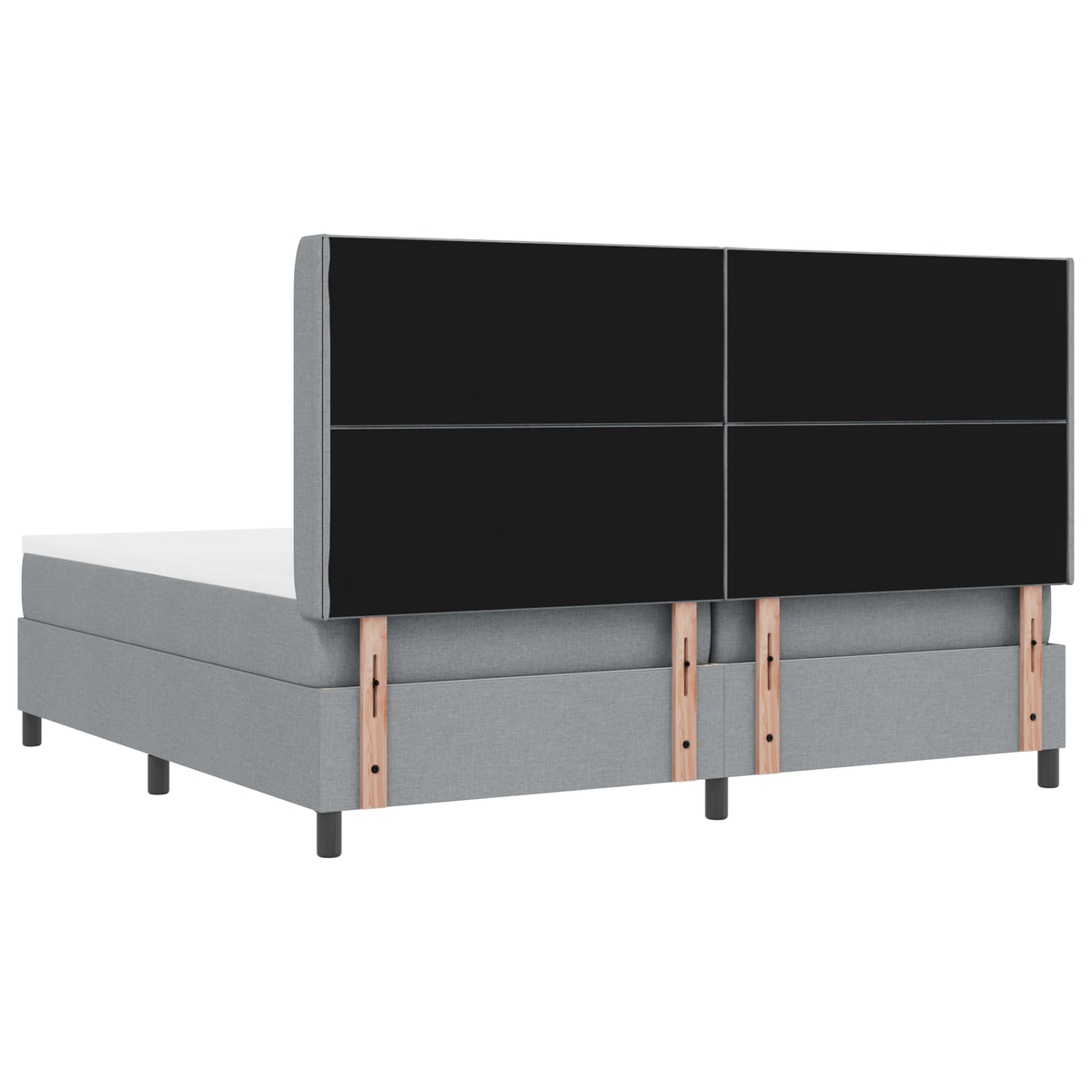 Boxspringbed met matras en LED stof lichtgrijs 200x200 cm