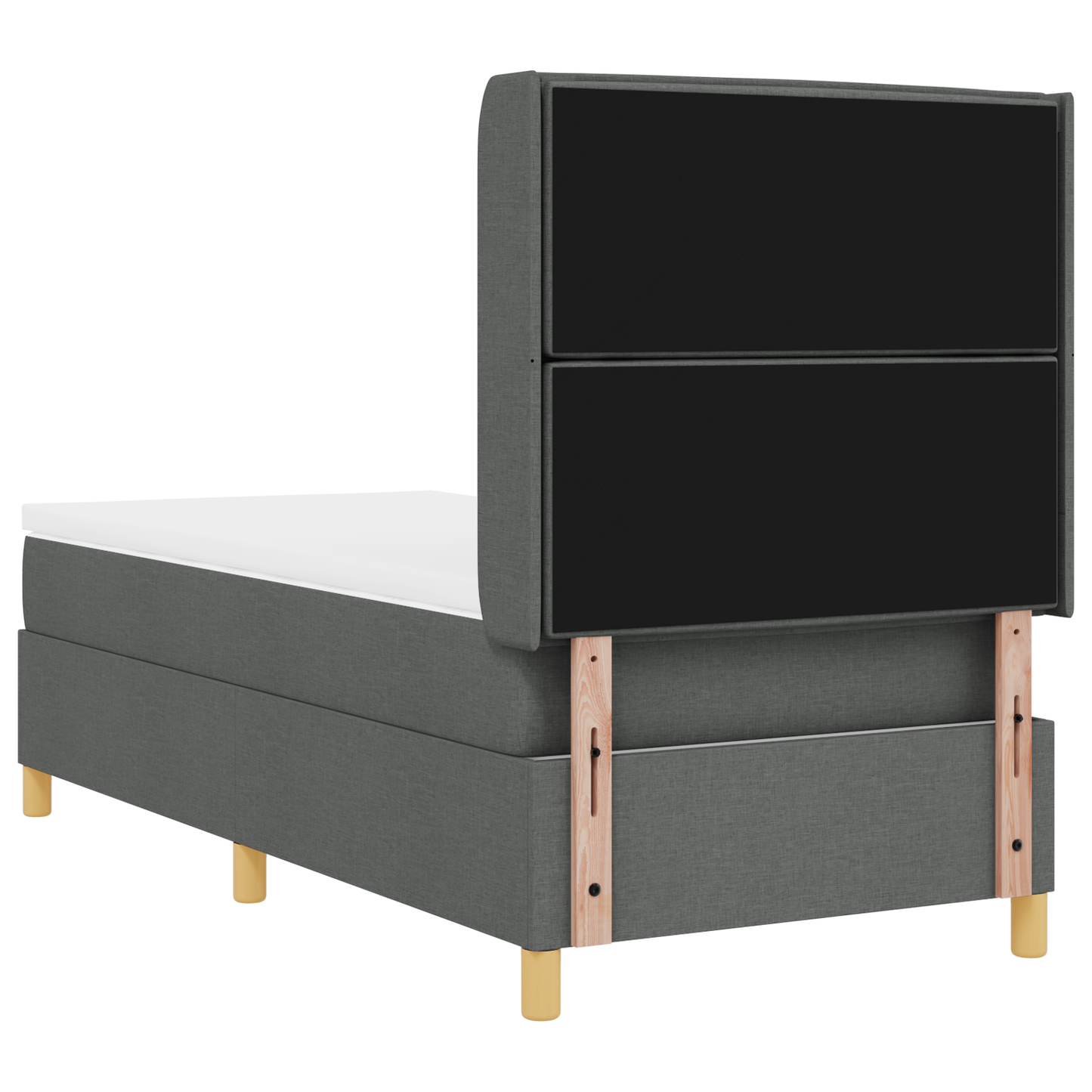 Boxspringbed met matras en LED stof donkergrijs 90x200 cm