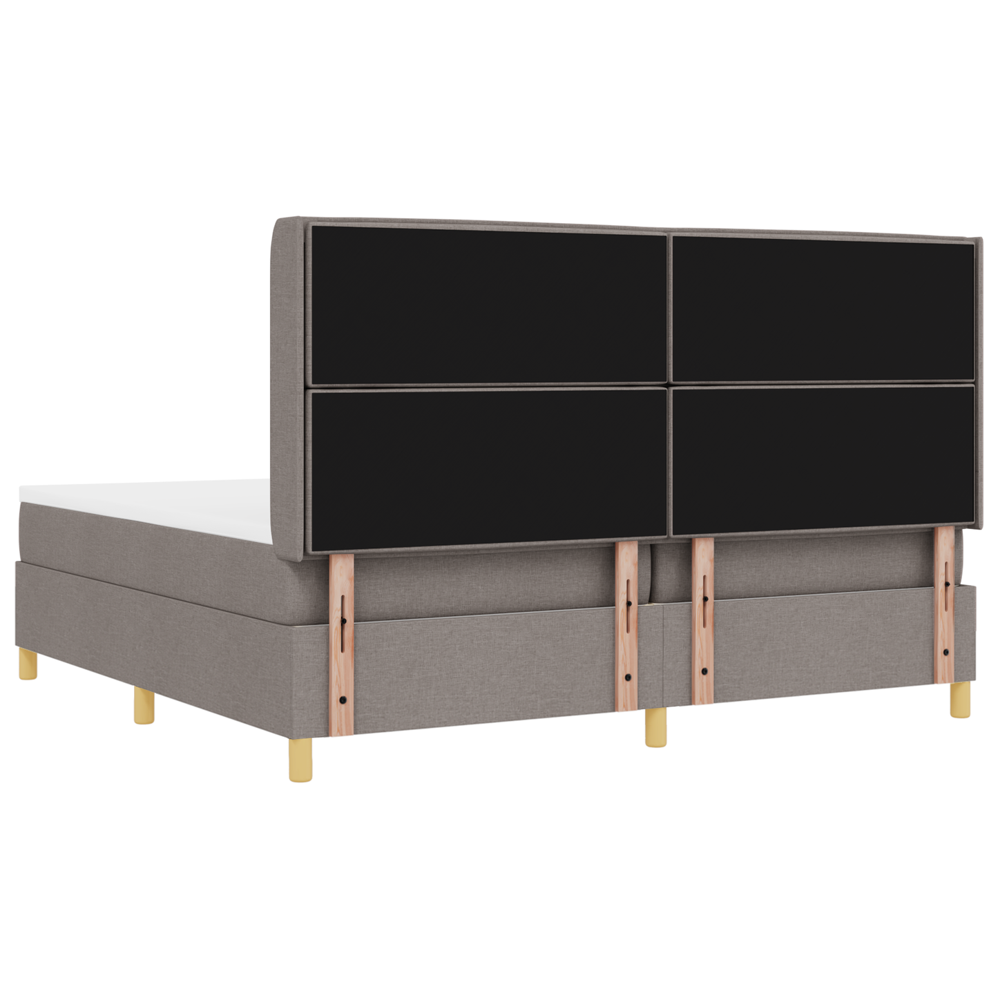 Boxspringbed met matras en LED stof taupe 200x200 cm