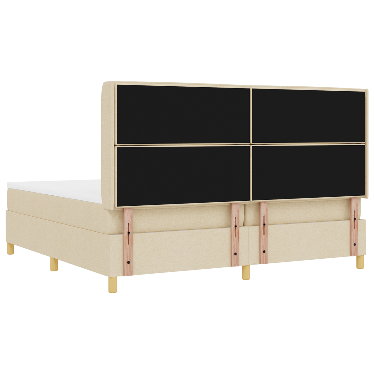 Boxspringbed met matras en LED stof crèmekleurig 200x200 cm