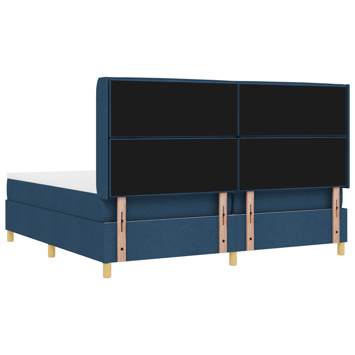 Boxspringbed met matras en LED stof blauw 200x200 cm
