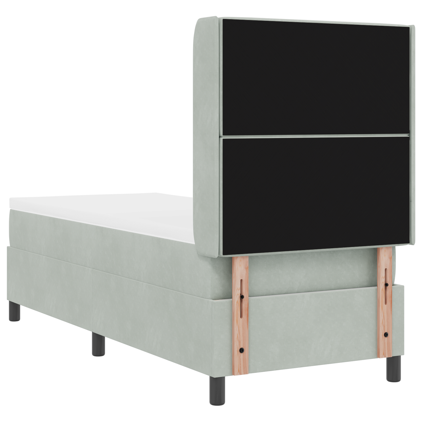 Boxspringbed met matras en LED fluweel lichtgrijs 80x200 cm