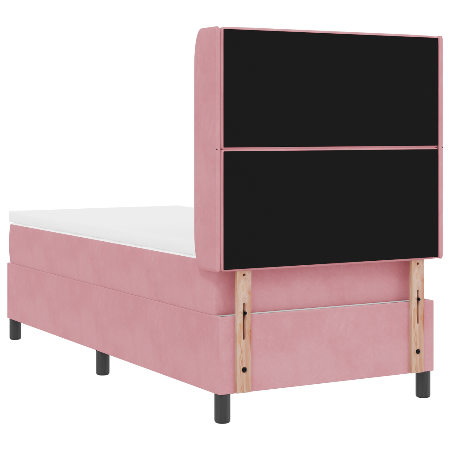 Boxspringbed met matras en LED fluweel roze 90x200 cm