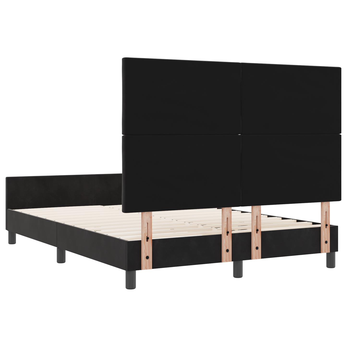 Bedframe fluweel zwart 140x190 cm