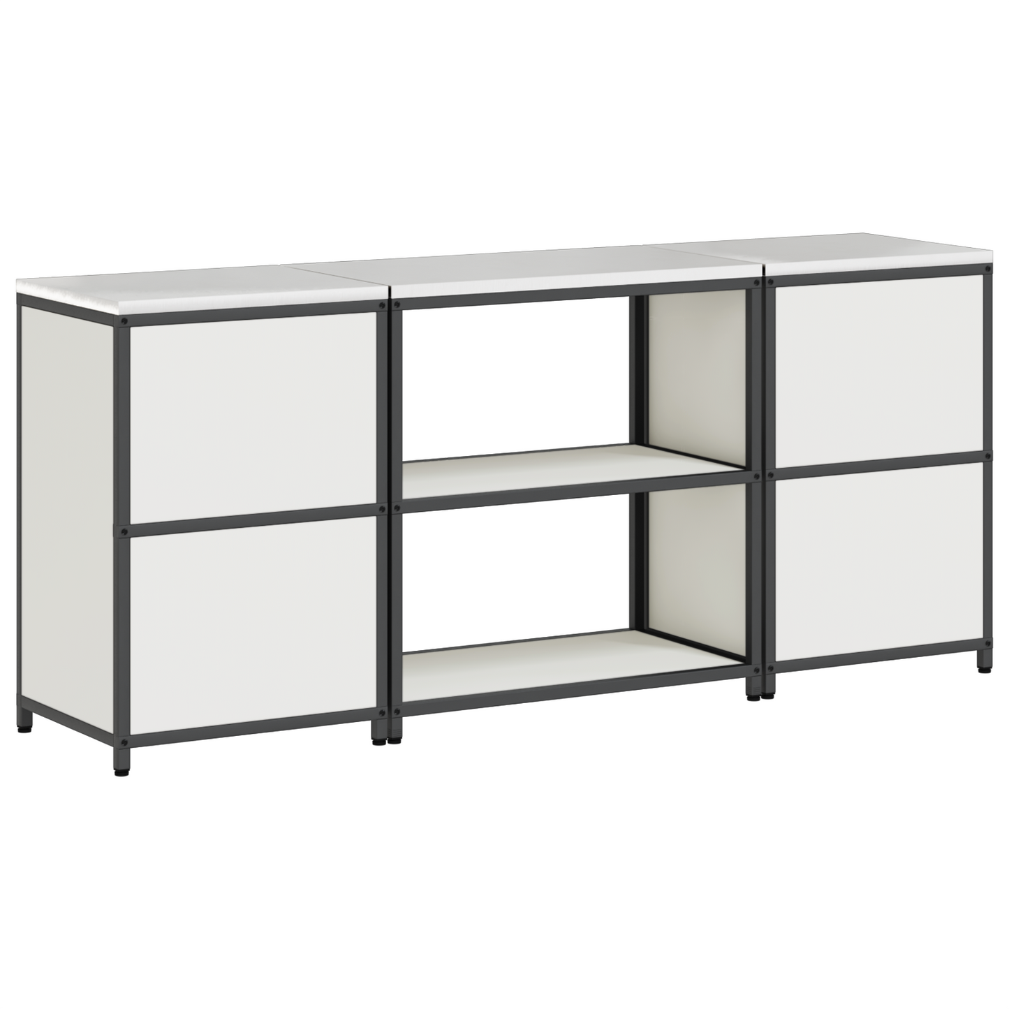 Keukenopslag set 3 pcs Wit 210 x 50 x 92 cm Koudgewalst staal