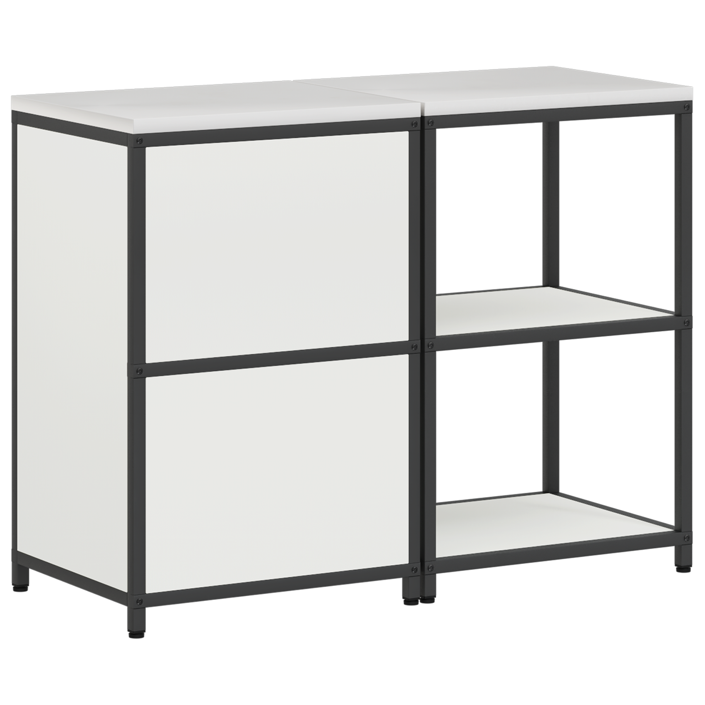 Keukenopslag set 2 pcs Wit 120 x 50 x 92 cm Koudgewalst staal